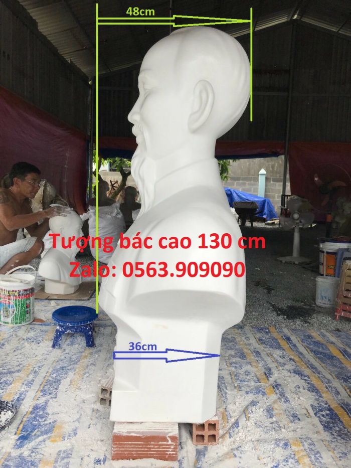Tượng Bác Hồ Cao Sơn Trắng 120cm