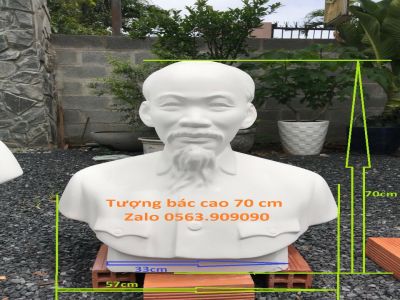 Tượng Bác Hồ Sơn Trắng Cao 70cm